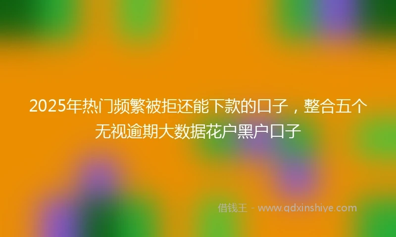2025年热门频繁被拒还能下款的口子，整合五个无视逾期大数据花户黑户口子