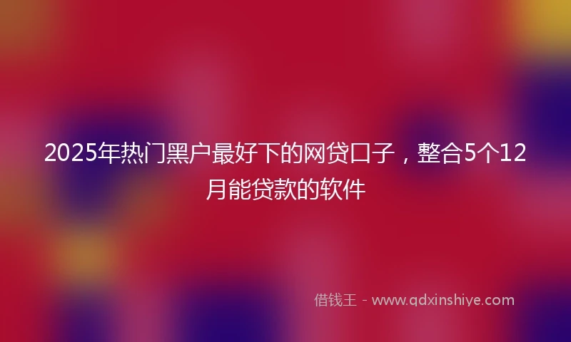 2025年热门黑户最好下的网贷口子，整合5个12月能贷款的软件