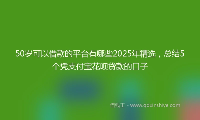 50岁可以借款的平台有哪些2025年精选，总结5个凭支付宝花呗贷款的口子