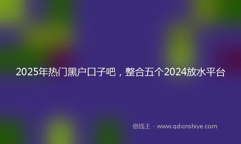 2025年热门黑户口子吧，整合五个2024放水平台
