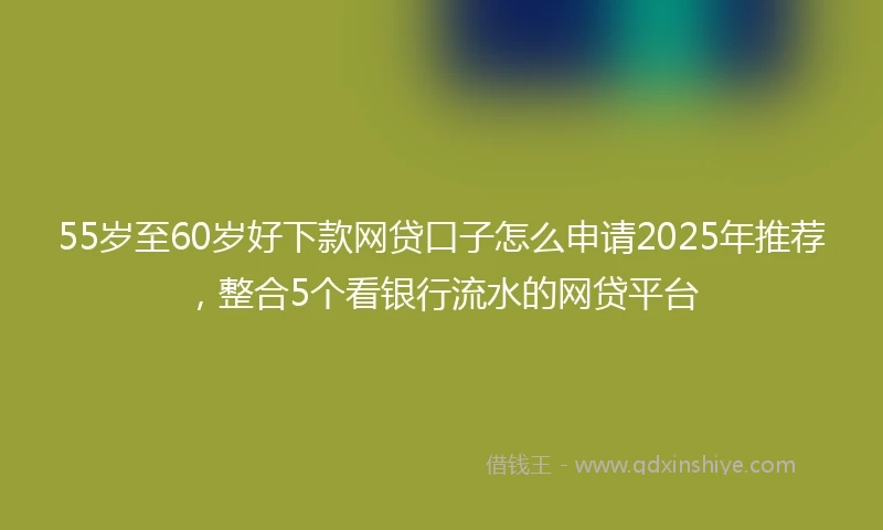 55岁至60岁好下款网贷口子怎么申请2025年推荐，整合5个看银行流水的网贷平台