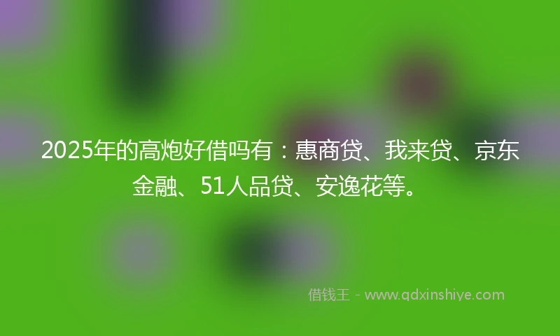 2025年的高炮好借吗有：惠商贷、我来贷、京东金融、51人品贷、安逸花等。