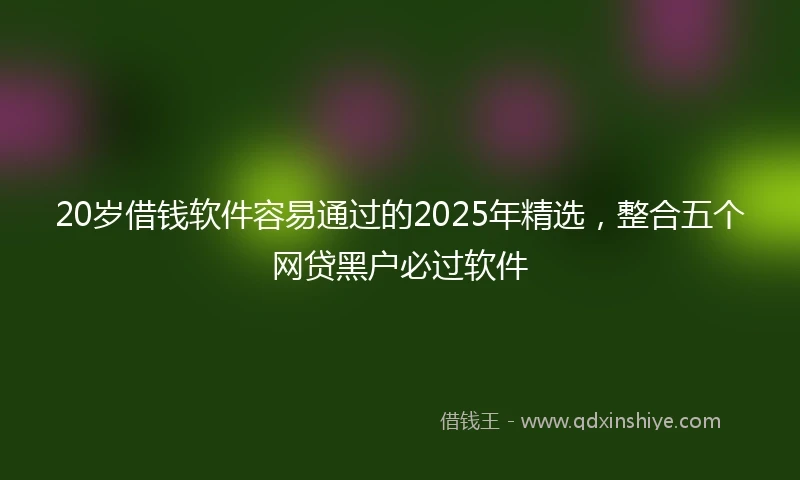 20岁借钱软件容易通过的2025年精选，整合五个网贷黑户必过软件