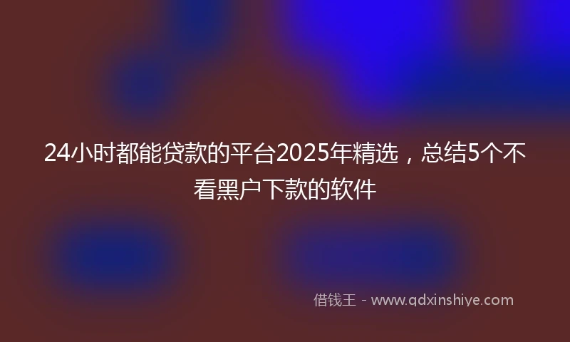 24小时都能贷款的平台2025年精选，总结5个不看黑户下款的软件