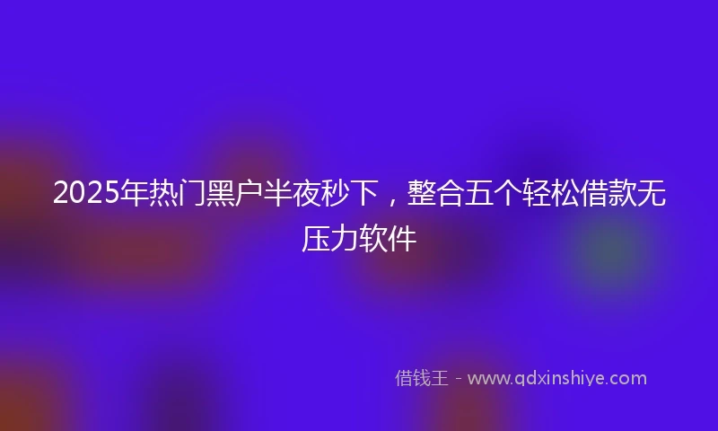 2025年热门黑户半夜秒下，整合五个轻松借款无压力软件