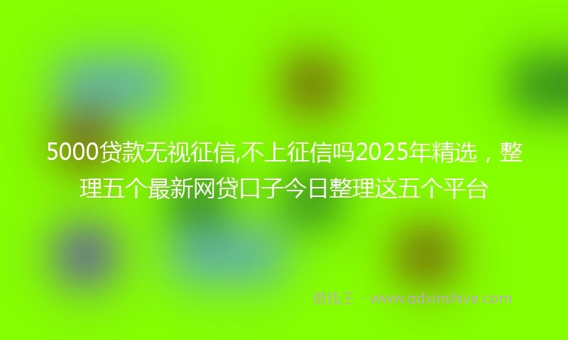 5000贷款无视征信,不上征信吗2025年精选，整理五个最新网贷口子今日整理这五个平台
