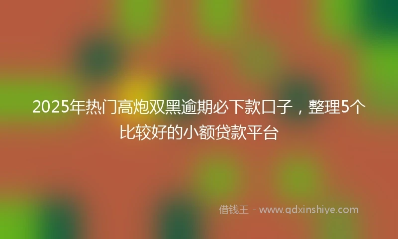 2025年热门高炮双黑逾期必下款口子，整理5个比较好的小额贷款平台