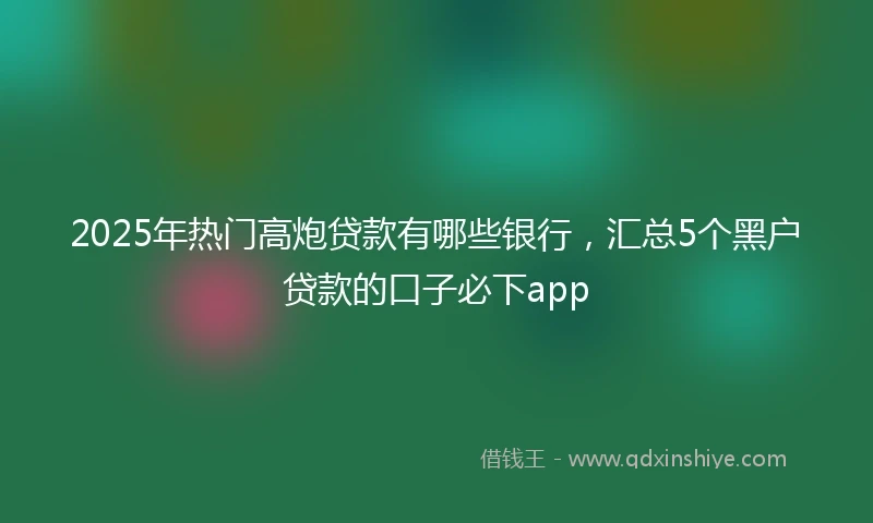 2025年热门高炮贷款有哪些银行，汇总5个黑户贷款的口子必下app