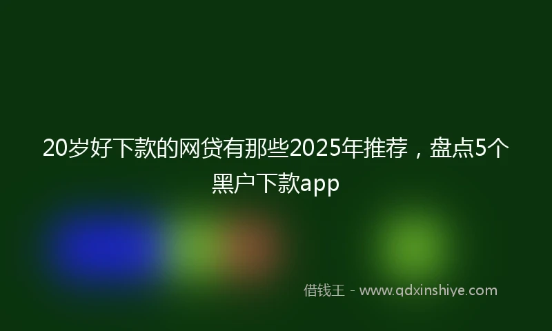 20岁好下款的网贷有那些2025年推荐，盘点5个黑户下款app