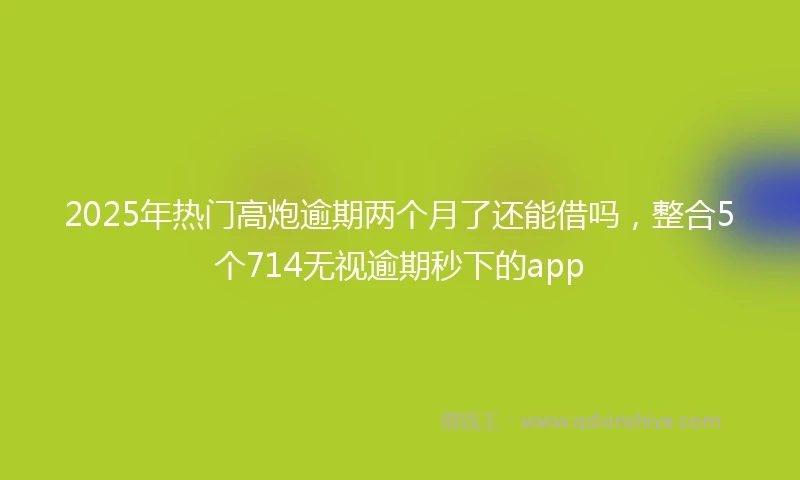 2025年热门高炮逾期两个月了还能借吗，整合5个714无视逾期秒下的app