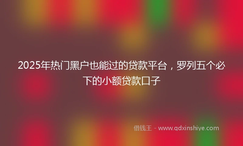 2025年热门黑户也能过的贷款平台，罗列五个必下的小额贷款口子