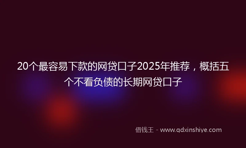 20个最容易下款的网贷口子2025年推荐，概括五个不看负债的长期网贷口子