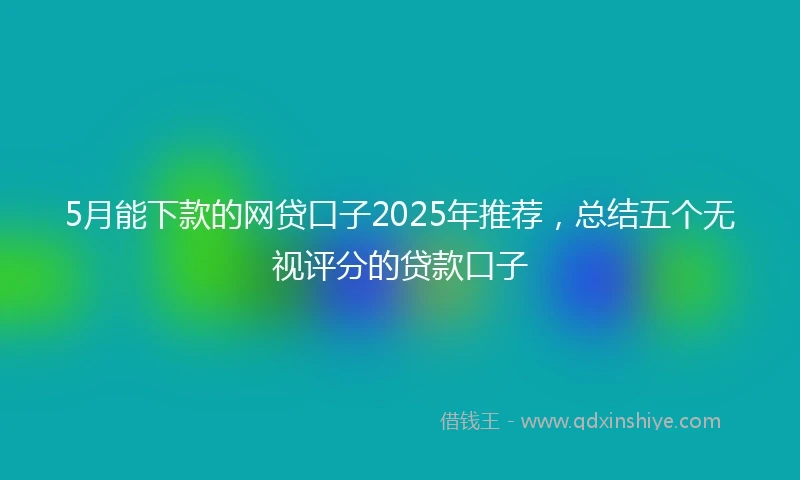 5月能下款的网贷口子2025年推荐，总结五个无视评分的贷款口子