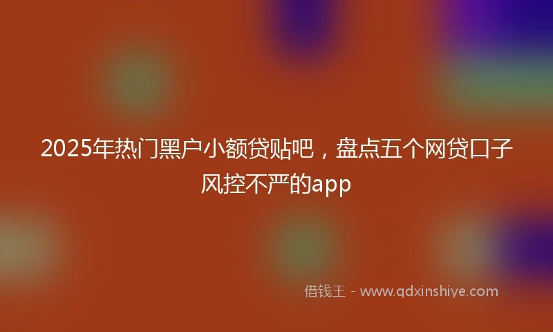 2025年热门黑户小额贷贴吧，盘点五个网贷口子风控不严的app