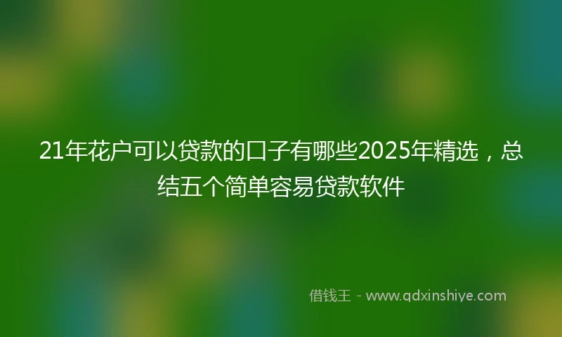 21年花户可以贷款的口子有哪些2025年精选，总结五个简单容易贷款软件