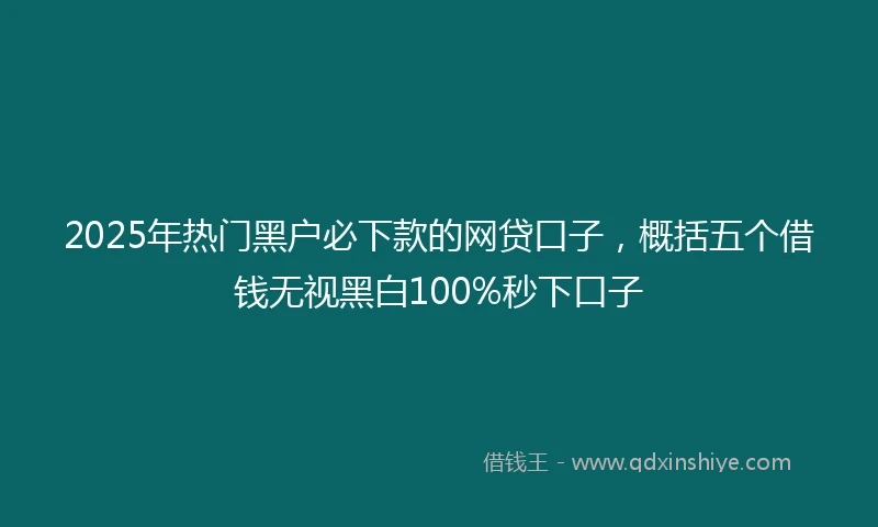 2025年热门黑户必下款的网贷口子，概括五个借钱无视黑白100%秒下口子