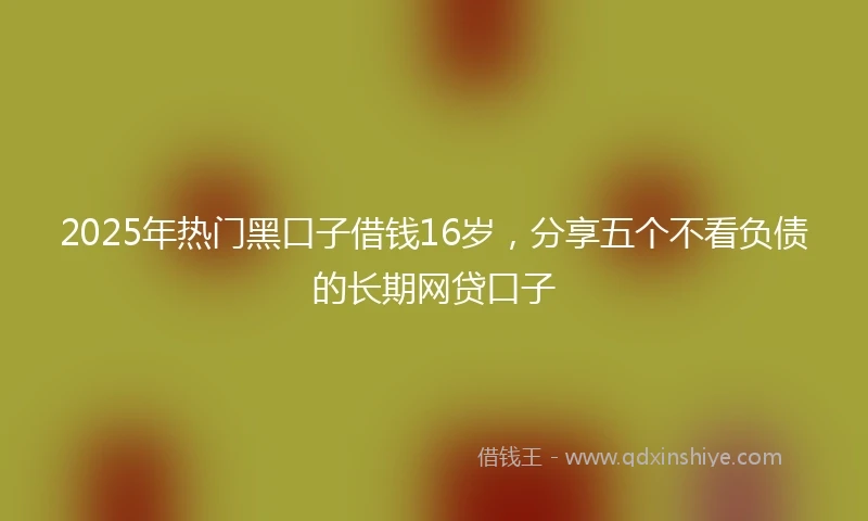 2025年热门黑口子借钱16岁，分享五个不看负债的长期网贷口子