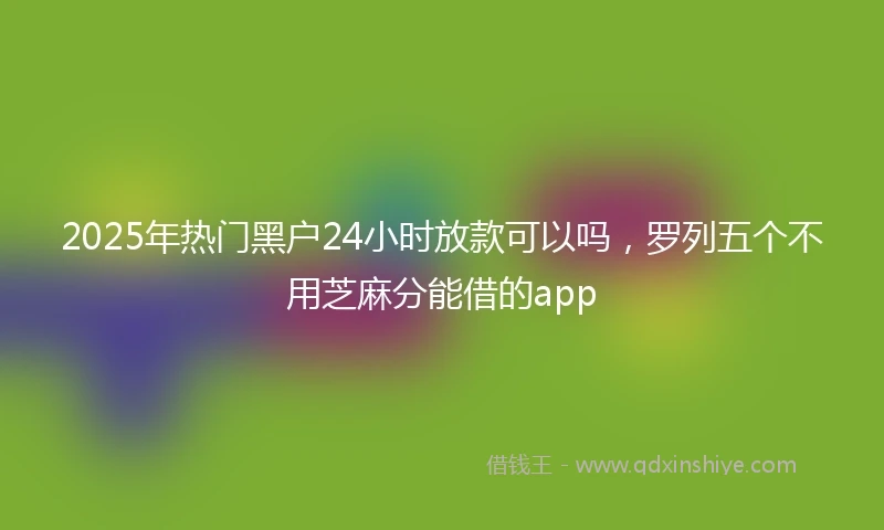 2025年热门黑户24小时放款可以吗，罗列五个不用芝麻分能借的app