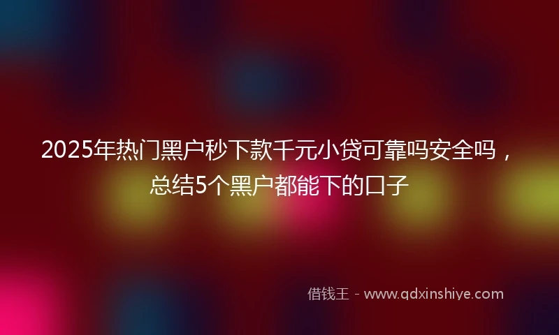 2025年热门黑户秒下款千元小贷可靠吗安全吗，总结5个黑户都能下的口子