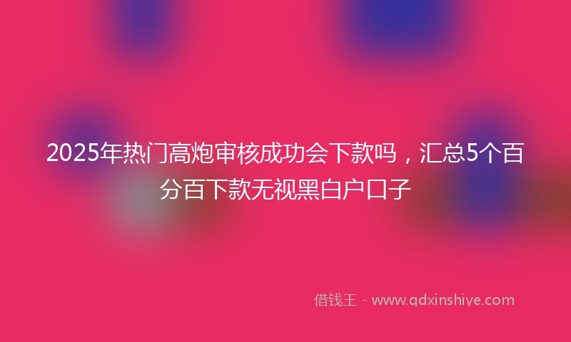 2025年热门高炮审核成功会下款吗，汇总5个百分百下款无视黑白户口子