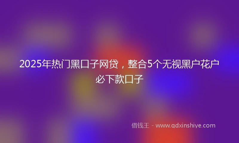 2025年热门黑口子网贷,整合5个无视黑户花户必下款口子