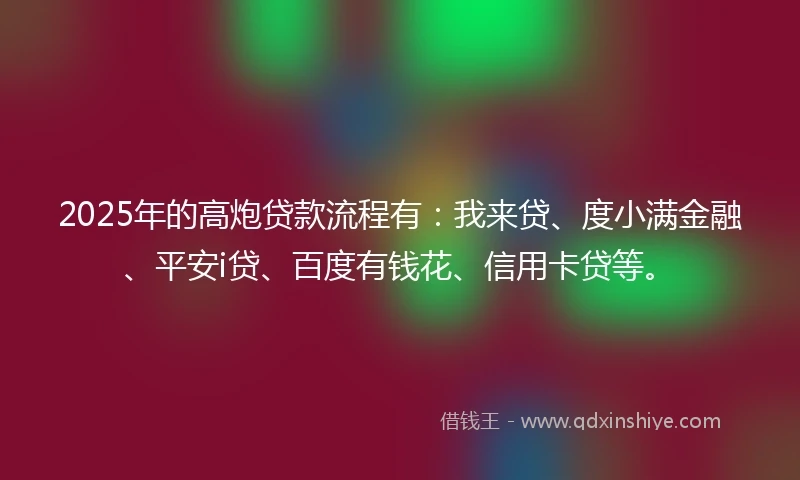 2025年的高炮贷款流程有：我来贷、度小满金融、平安i贷、百度有钱花、信用卡贷等。