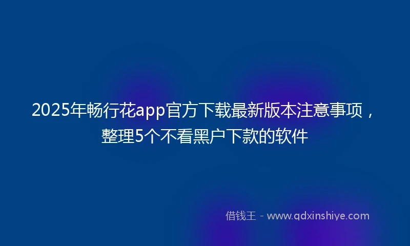 2025年畅行花app官方下载最新版本注意事项，整理5个不看黑户下款的软件