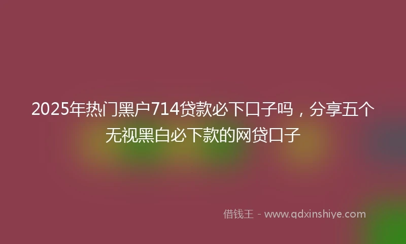 2025年热门黑户714贷款必下口子吗，分享五个无视黑白必下款的网贷口子