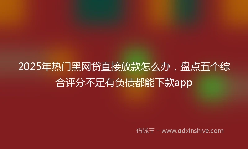 2025年热门黑网贷直接放款怎么办，盘点五个综合评分不足有负债都能下款app