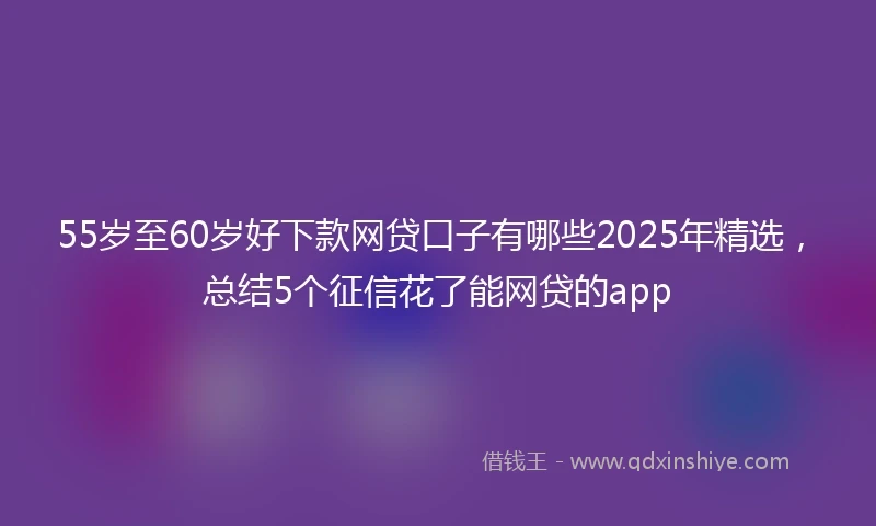 55岁至60岁好下款网贷口子有哪些2025年精选，总结5个征信花了能网贷的app