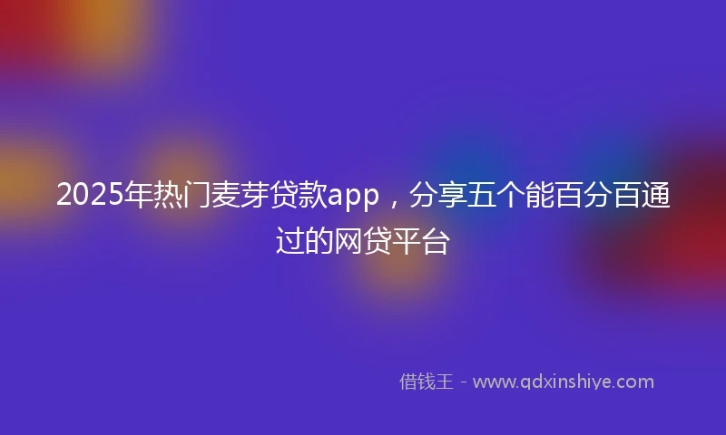 2025年热门麦芽贷款app，分享五个能百分百通过的网贷平台