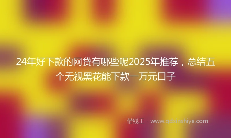 24年好下款的网贷有哪些呢2025年推荐，总结五个无视黑花能下款一万元口子