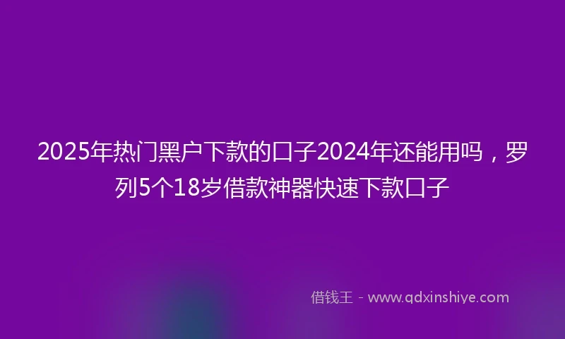 2025年热门黑户下款的口子2024年还能用吗，罗列5个18岁借款神器快速下款口子