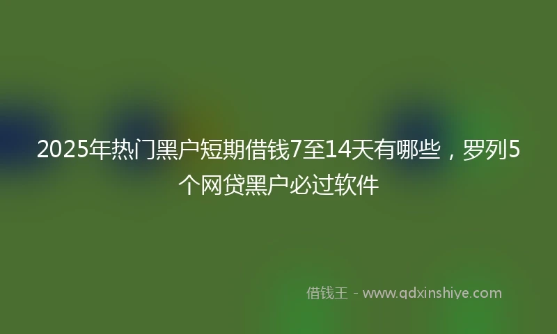 2025年热门黑户短期借钱7至14天有哪些，罗列5个网贷黑户必过软件