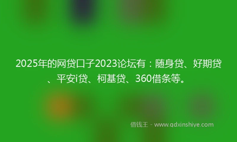 2025年的网贷口子2023论坛有：随身贷、好期贷、平安i贷、柯基贷、360借条等。