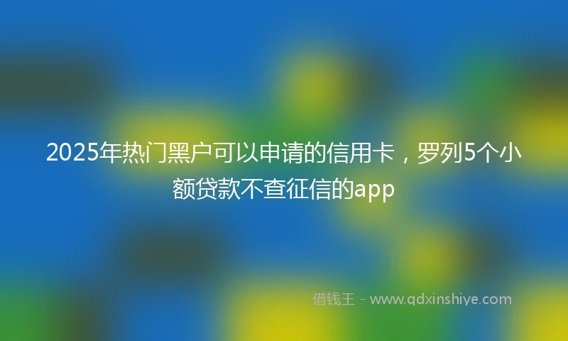 2025年热门黑户可以申请的信用卡，罗列5个小额贷款不查征信的app