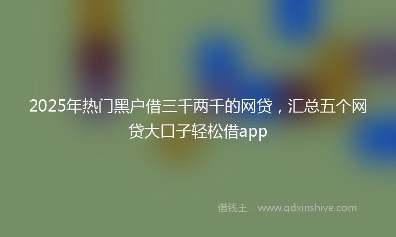 2025年热门黑户借三千两千的网贷，汇总五个网贷大口子轻松借app