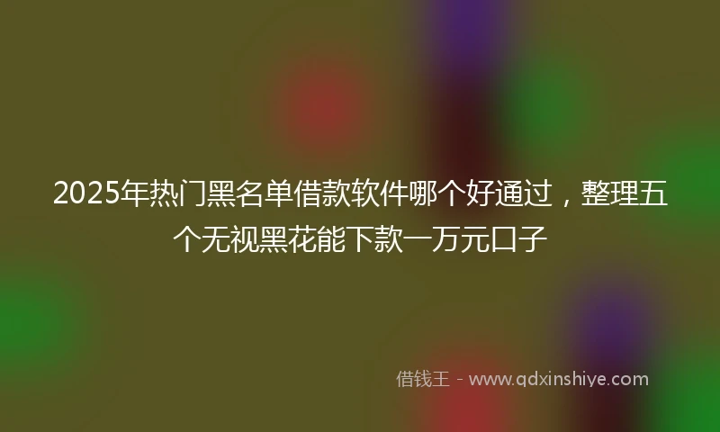 2025年热门黑名单借款软件哪个好通过，整理五个无视黑花能下款一万元口子