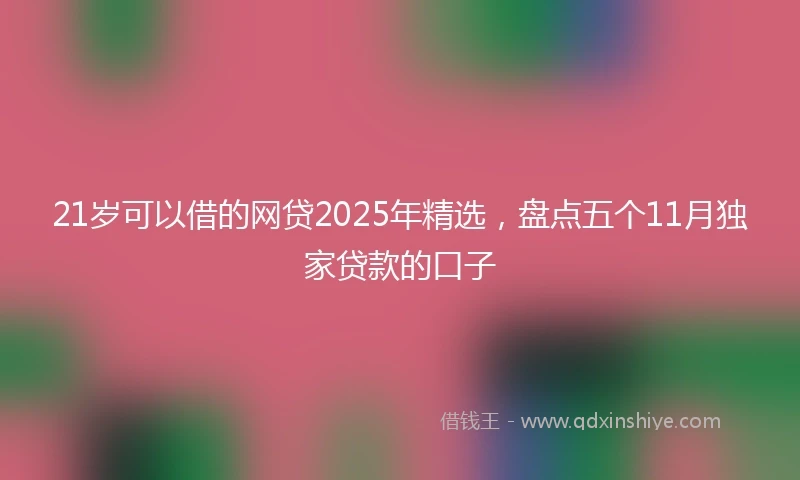 21岁可以借的网贷2025年精选，盘点五个11月独家贷款的口子