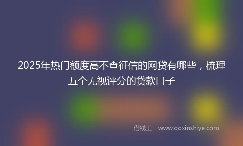 2025年热门额度高不查征信的网贷有哪些，梳理五个无视评分的贷款口子