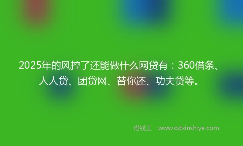2025年的风控了还能做什么网贷有：360借条、人人贷、团贷网、替你还、功夫贷等。