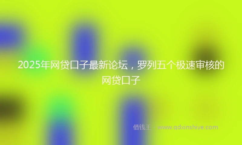 2025年网贷口子最新论坛，罗列五个极速审核的网贷口子