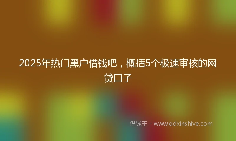 2025年热门黑户借钱吧，概括5个极速审核的网贷口子