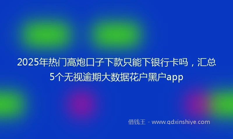 2025年热门高炮口子下款只能下银行卡吗，汇总5个无视逾期大数据花户黑户app