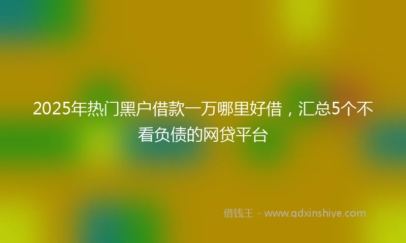 2025年热门黑户借款一万哪里好借，汇总5个不看负债的网贷平台