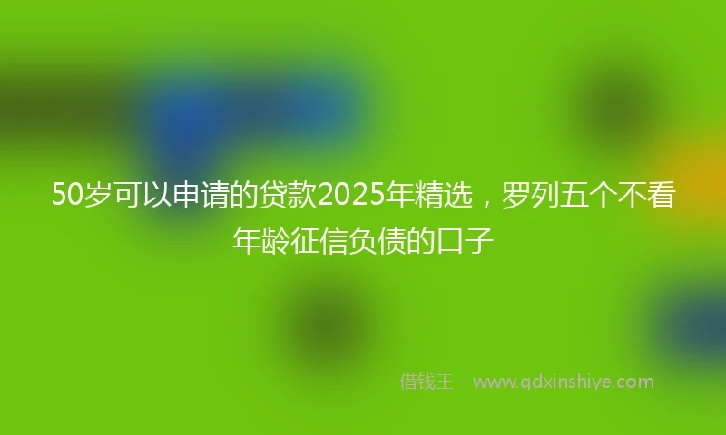 50岁可以申请的贷款2025年精选,罗列五个不看年龄征信负债的口子