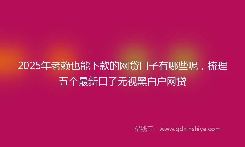 2025年老赖也能下款的网贷口子有哪些呢，梳理五个最新口子无视黑白户网贷