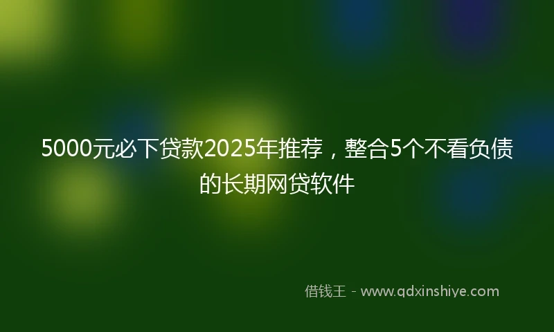5000元必下贷款2025年推荐，整合5个不看负债的长期网贷软件