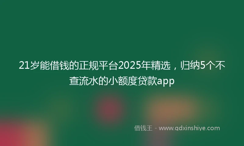 21岁能借钱的正规平台2025年精选，归纳5个不查流水的小额度贷款app