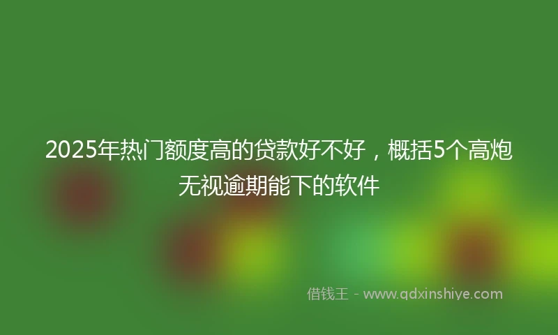 2025年热门额度高的贷款好不好，概括5个高炮无视逾期能下的软件